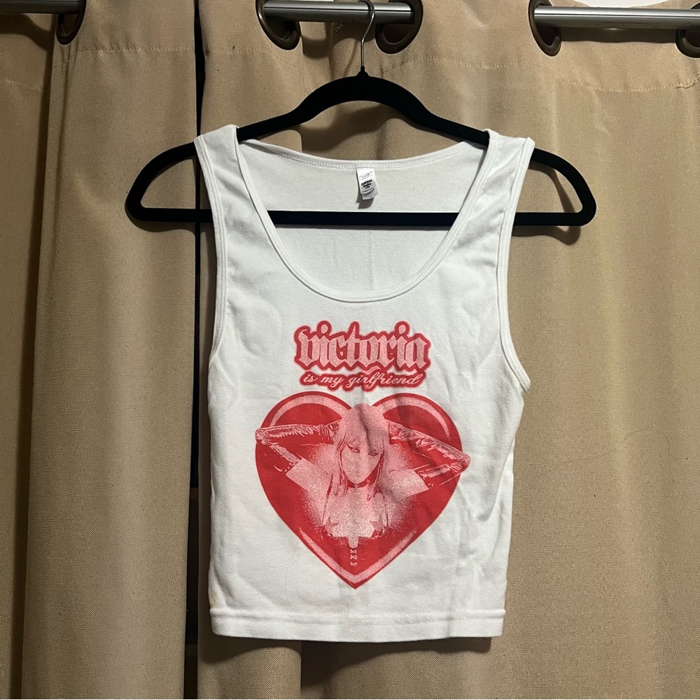 Official Måneskin “Victoria is My Girlfriend” White Graphic Tank Top